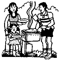 Met z'n allen bij de barbecue