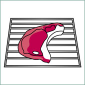 Grillen van een stukje vlees