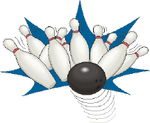 Bal raakt bowling kegels
